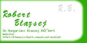 robert blazsej business card